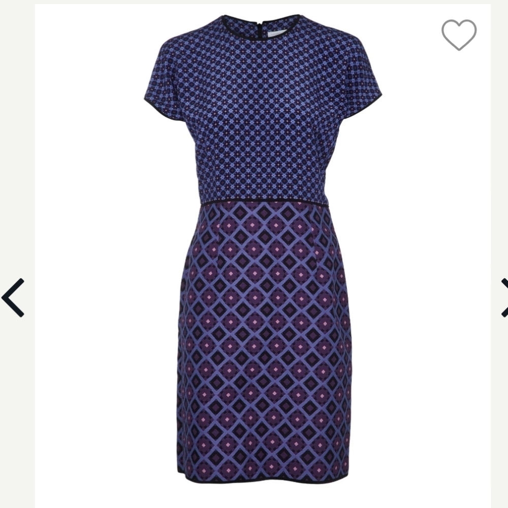 Victoria Beckham Silk Jacquard Geometric Print 4 Nwot